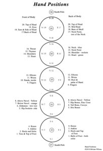 Image of the 20 hand positions on the medicine wheel. 